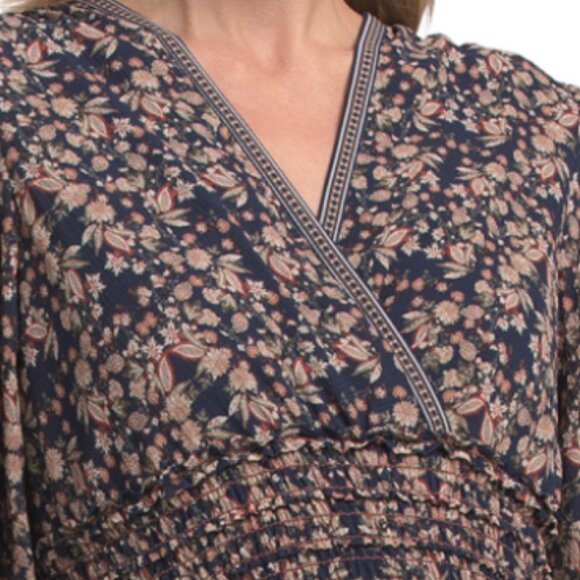 MAX STUDIO Three-quarter Sleeve Floral Maxi Dress - Picture 3 of 3